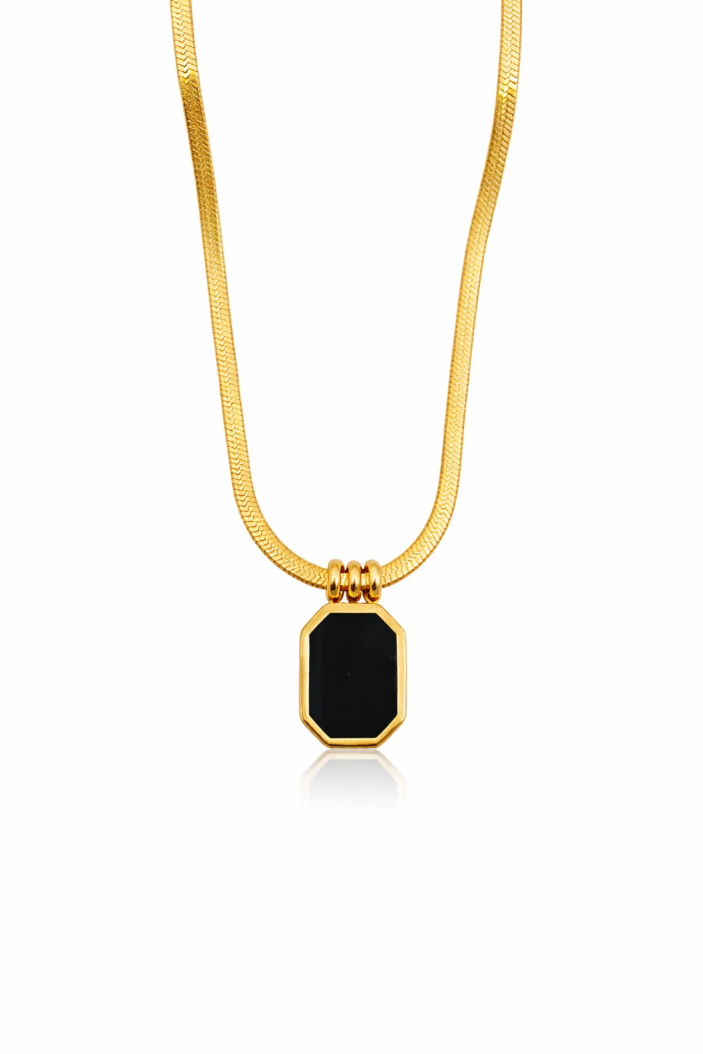 Black snake chain necklace