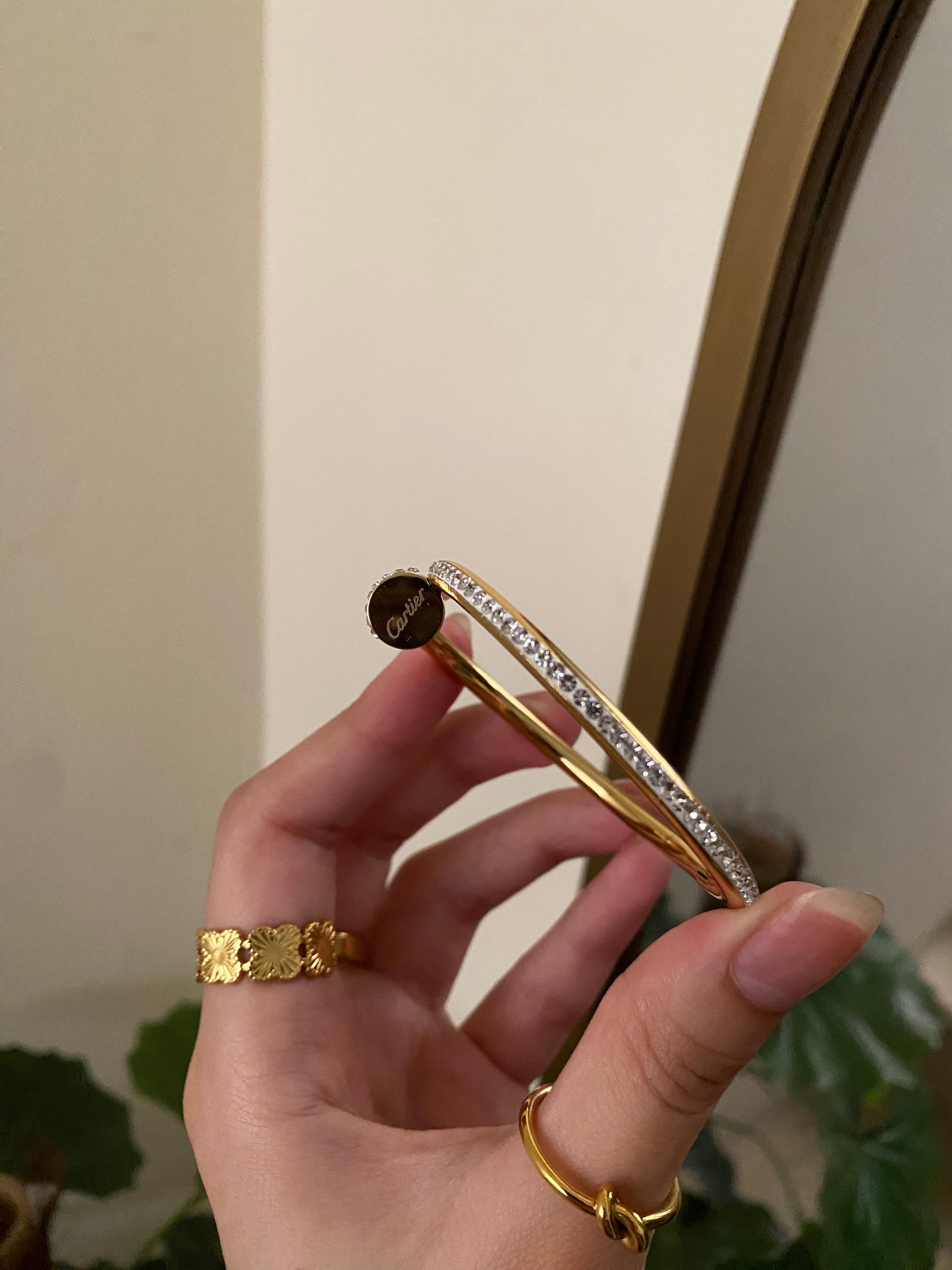 Full Stones Gold Nail Handcuff