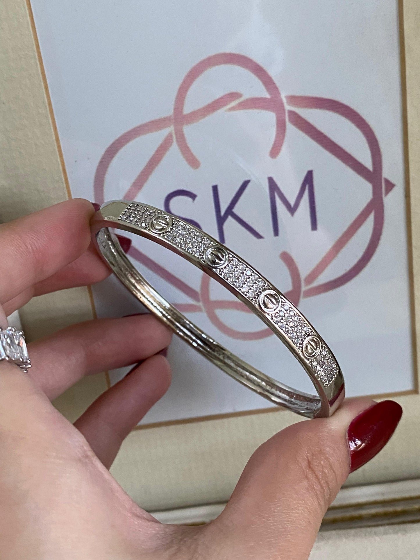 Cartier silver stone shandcuff