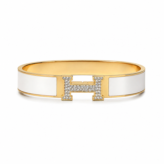 Studded White H Handcuff