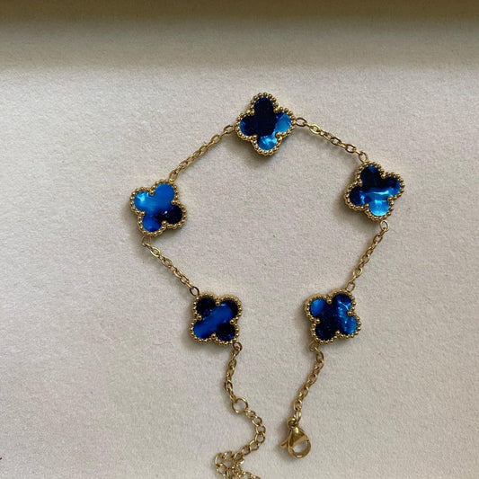 Deep sea blue clove bracelet
