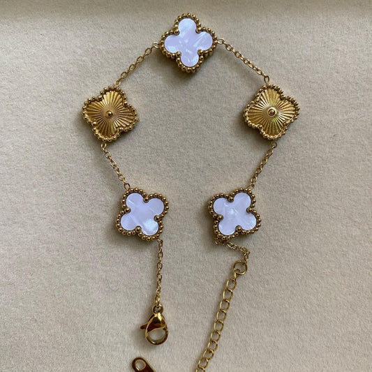 White gold clove bracelet