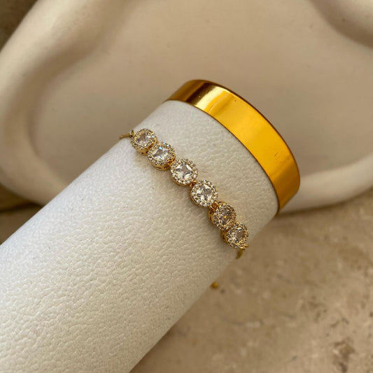 Diamond zircon bracelet