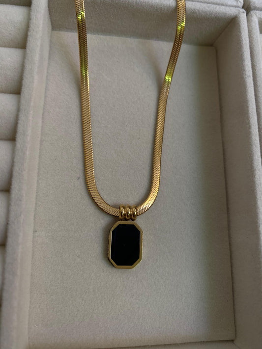 Black snake chain necklace
