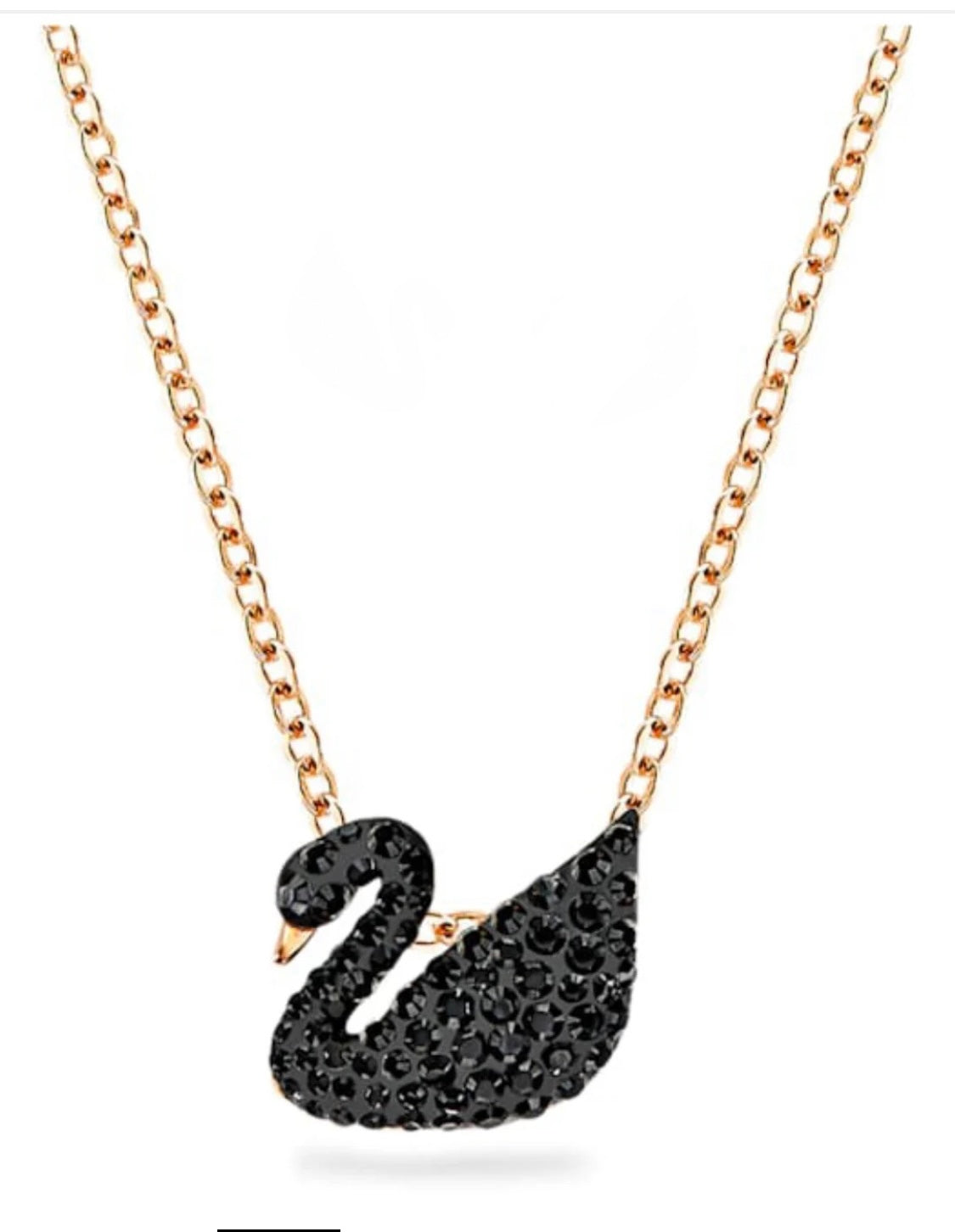 Swan black necklace