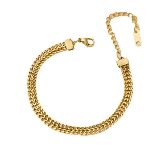 Gold double chain bracelet