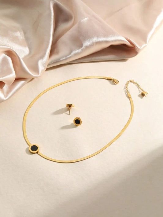 Roman snake chain necklace and earrings