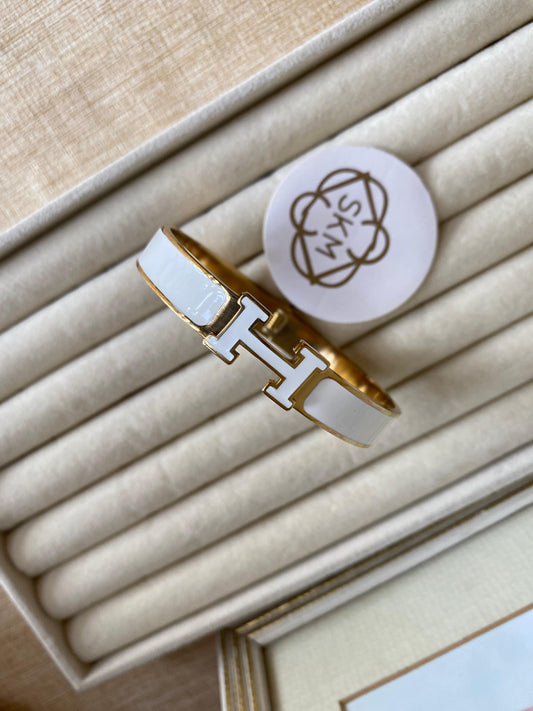 Plain White Hermes Handcuff