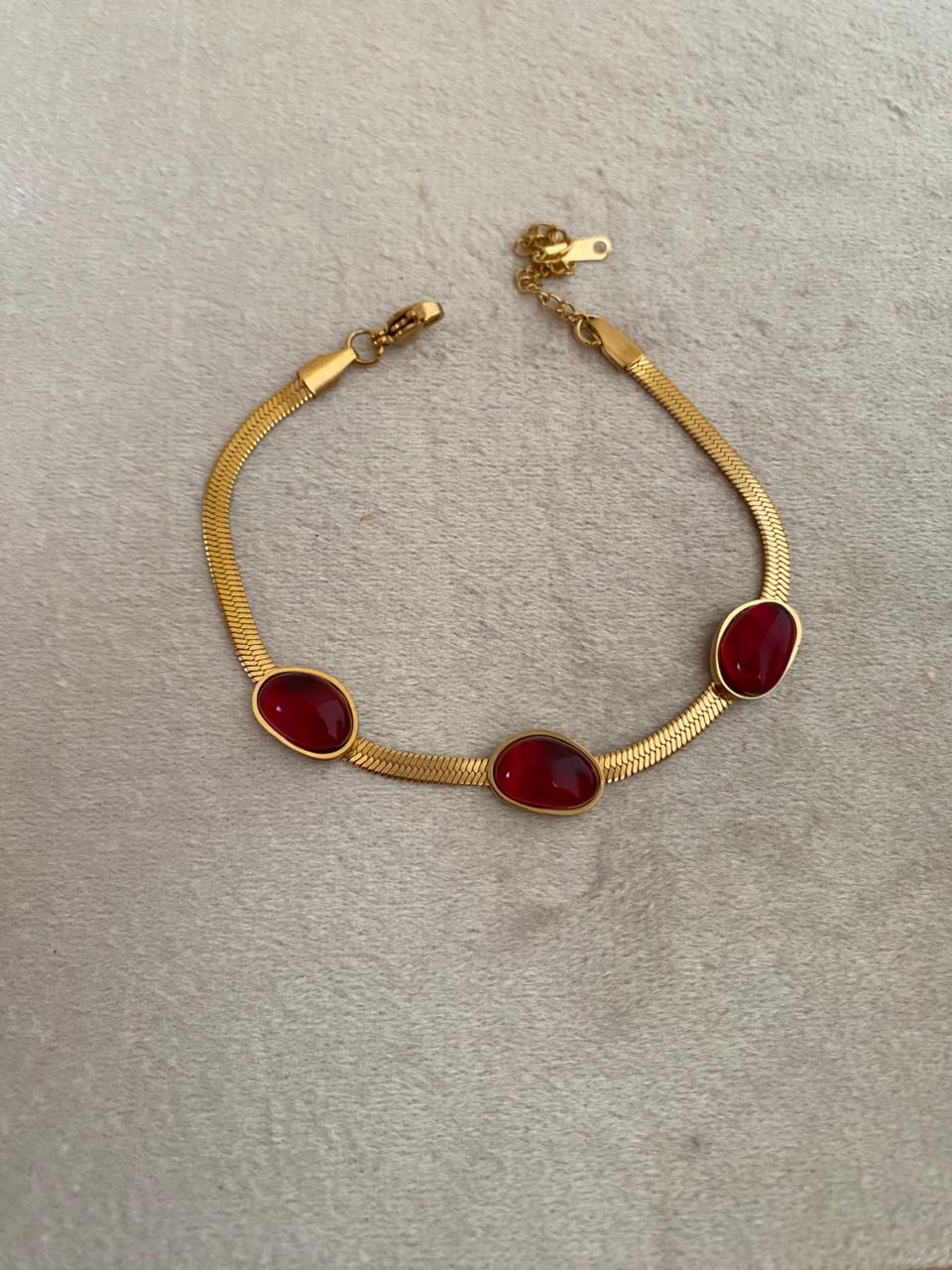 Maroon Stone Bracelet
