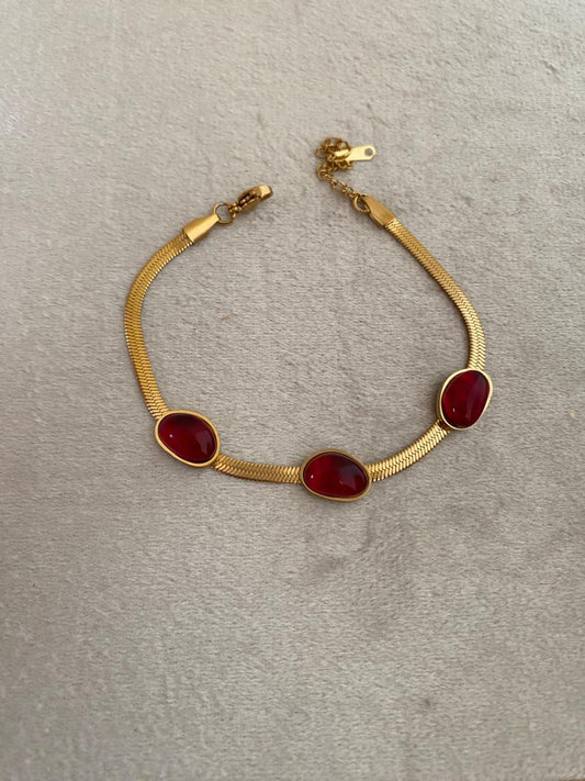 Maroon Stone Bracelet