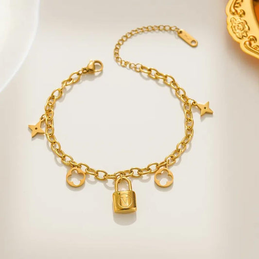 Lock charm bracelet