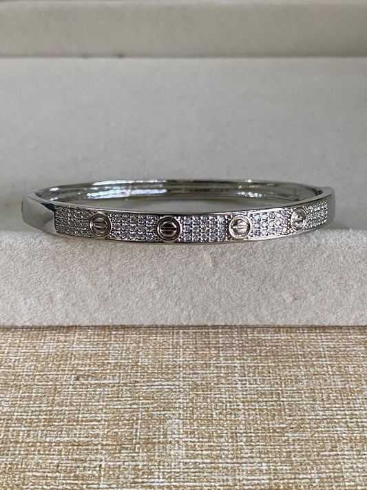 Cartier silver stone shandcuff
