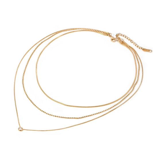 3 layered stone necklace